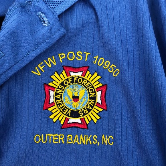 VINTAGE MENS POLO VFW POST 10950 OUTER BANKS NC SIZE M MADE IN USA - Picture 4 of 10